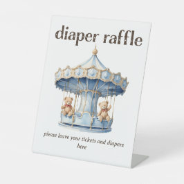 Expositor En L Teddy Bear Twin Boy Baby Shower Diaper Raffle