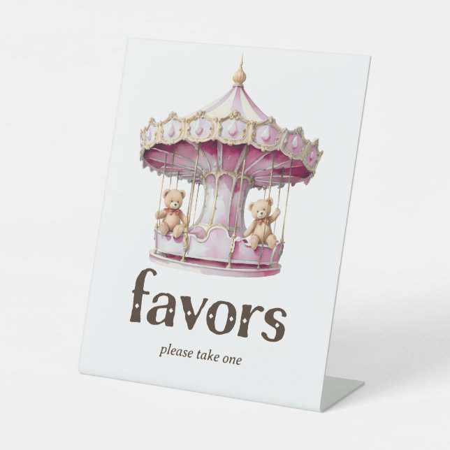 Expositor En L Teddy Bear Twin Chica Baby Shower Favorece (Anverso)