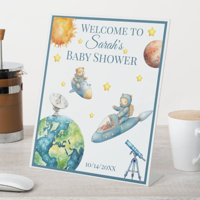 Expositor En L Teddy Bears in Space Baby Shower (In Situ)
