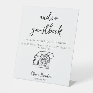Expositor En L Teléfono vintage de audio Guestbook Rótulo