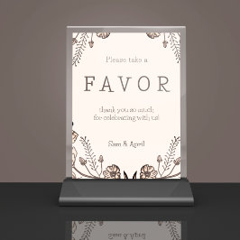 Expositor En L Tema Boda floral marrón