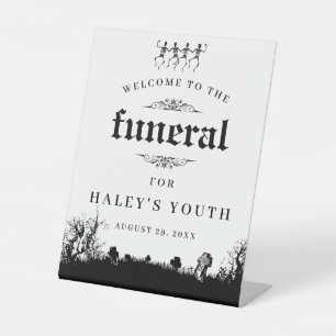 Expositor En L Tema de funeral RIP Veintes 20s Divertido Cumpleañ