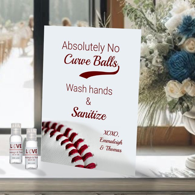Expositor En L Tema del béisbol Día de Campo Boda Sanitize (Subido por el creador)