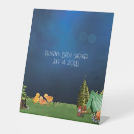 Expositor En L Temática de doble bebé ducha de camping