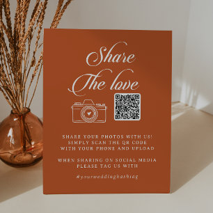 Expositor En L Terracota Caligrafía Comparte el Amor Código QR