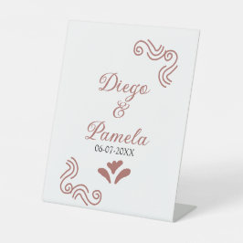 Expositor En L Terracota pareja de bodas rústicos negros de Españ