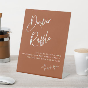 Expositor En L Terracotta Boho Baby Shower Diaper Raffle