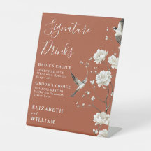 Terracotta Chinoiserie Boda de bebidas