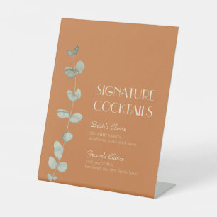Expositor En L Terracotta Eucalyptus Deco Boda Cocktail Menú