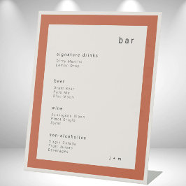 Expositor En L Terracotta minimalist event Bar Pedestal Sign