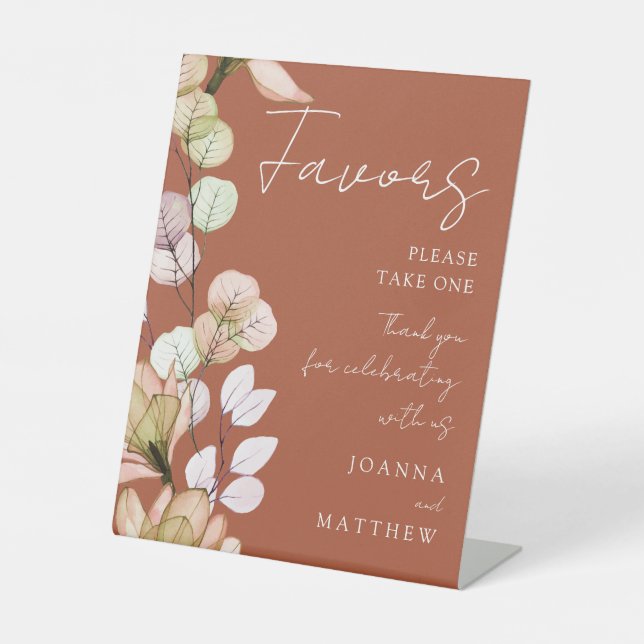 Expositor En L Terracotta Rustic Boho Transparente Favor Floral (Anverso)