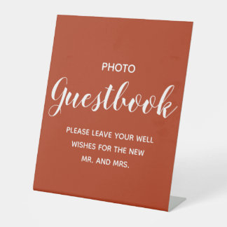 Expositor En L Terracotta Wedding Guest book 