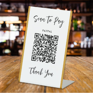 Expositor En L Texto de código QR personalizado Escaneo para paga