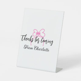 Expositor En L thanks for coming add name text message pink bow f