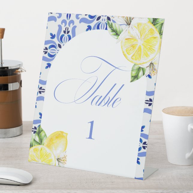 Expositor En L That's Amore Lemon Italian Blue Tile Bridal Shower (In Situ)