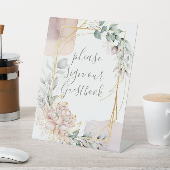 Expositor En L The Aureate Frame Mauve Floral Greenery Wedding  (In Situ)