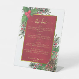 Expositor En L The Bar Holly & Pine Holiday Wedding Drinks Menu 
