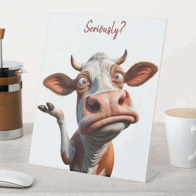 Expositor En L The Silly Cow - "¿En serio?" Diseño de comillas di (In Situ)