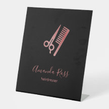 Tijeras de oro Rosa y negro peine