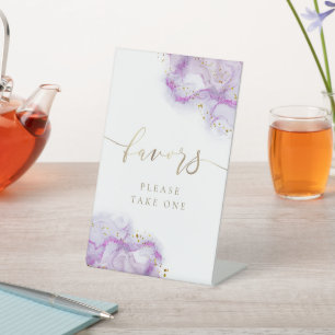 Expositor En L tinta púrpura favorece el signo de pedestal