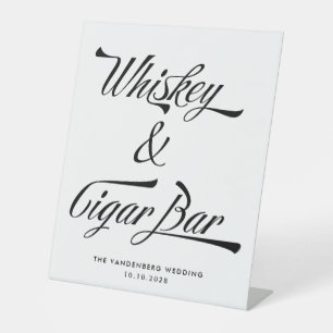 Expositor En L Tipografía retro vintage Whiskey Cigar Bar Boda