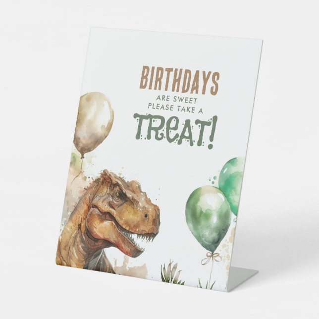 Expositor En L Tironasaurus Rex Dinosaur Birthday Sweet Tret (Anverso)