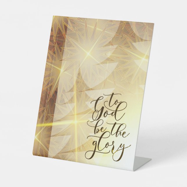 Expositor En L To God be the Glory Christmas Gold Tree Stars (Anverso)