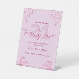 Expositor En L Todos los Pedestales de Cumpleaños Rosado