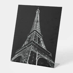 Expositor En L Torre Eiffel Blanco Negro París Viaje Vintage
