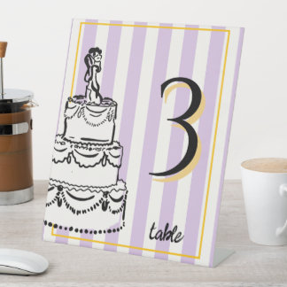 Expositor En L Torta de boda elegante de lavanda con rayas capric