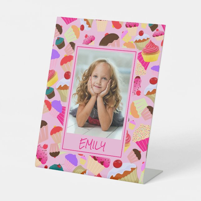Expositor En L Torta rosa brillante - foto Personalizado (Anverso)