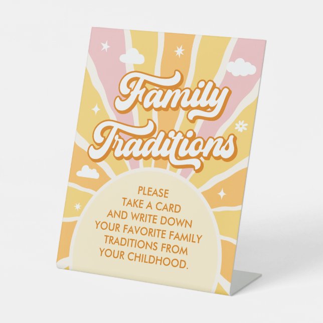 Expositor En L Tradiciones familiares de Baby Shower Sunshine (Anverso)