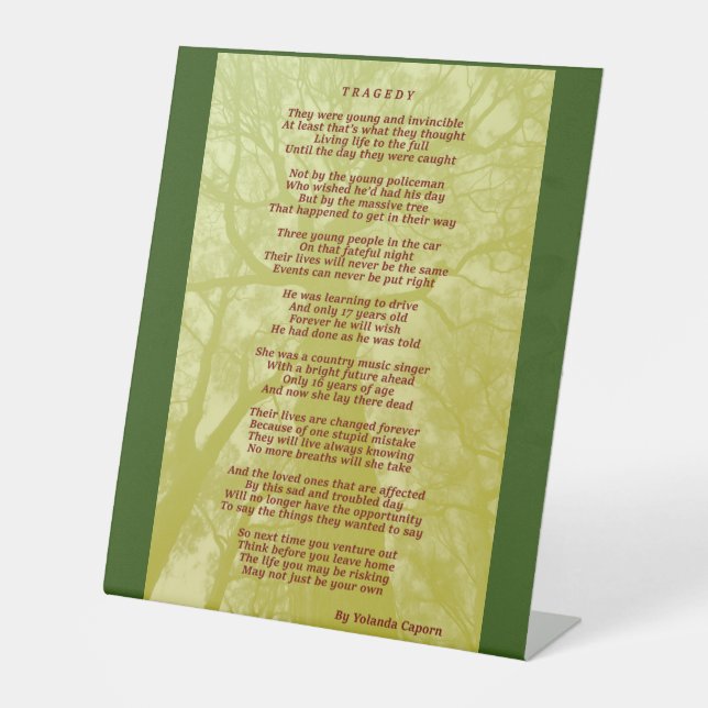 Expositor En L Tragedia Rótulo Pedestal (Anverso)