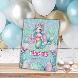 Expositor En L Tratamientos de cumpleaños de la sirena púrpura pu