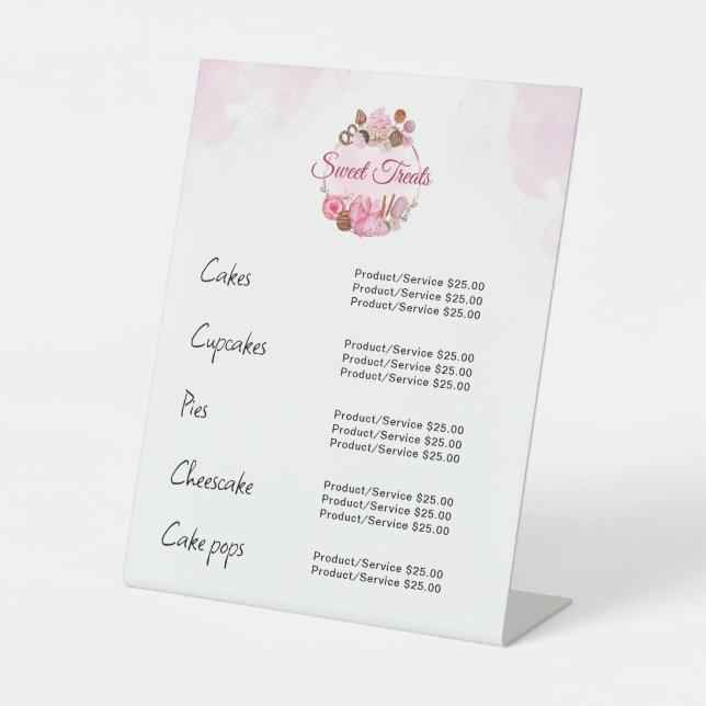 Expositor En L Trato dulce Precio de la panadería (Anverso)