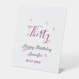 Expositor En L Treinta años purpurina rosa estrellas negro 30 fec