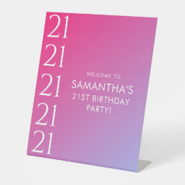 Expositor En L Trendy Modern Bold Pink Gradient 21st Birthday