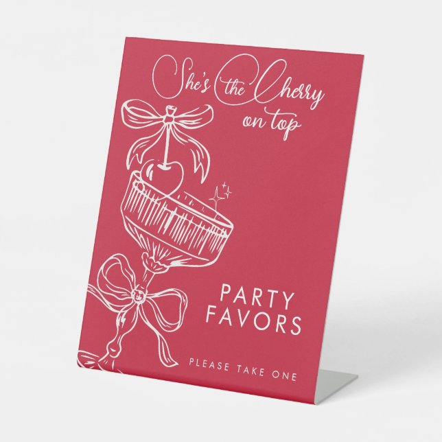 Expositor En L Trendy Red She's The Cherry On Top Bridal Shower (Anverso)