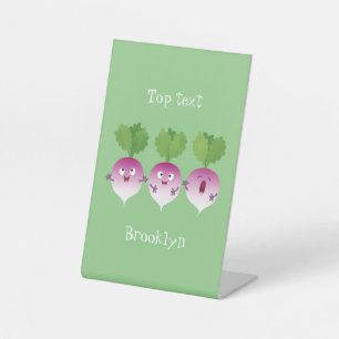 Expositor En L Trío de verduras de nabo lindo personalizado