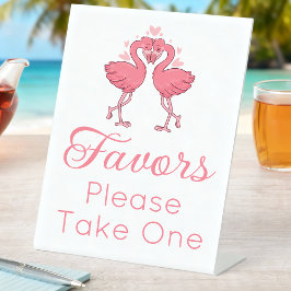 Expositor En L Tropical Beach Pink Flamingo Wedding Favors 