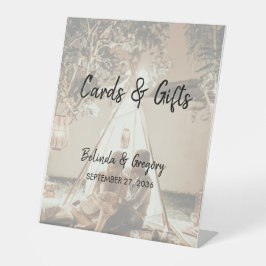 Expositor En L Tu foto de tarjetas de boda y regalos con aspecto