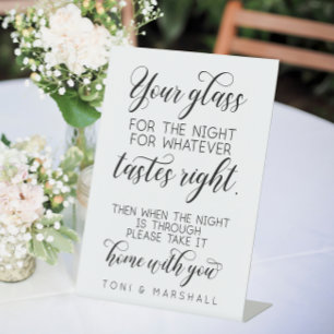 Expositor En L Tu vaso para la noche... Boda Vidrio Favor