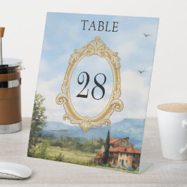 Expositor En L Tuscany Countryside Wedding Table Number