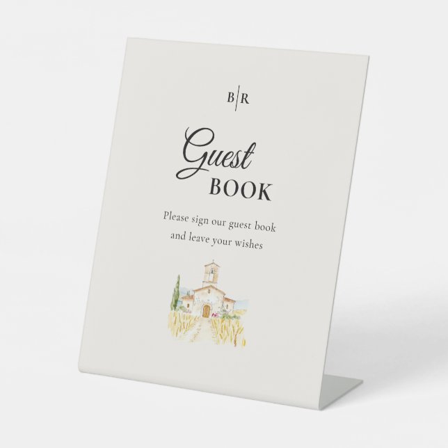 Expositor En L Tuscany Wedding Guest Book (Anverso)
