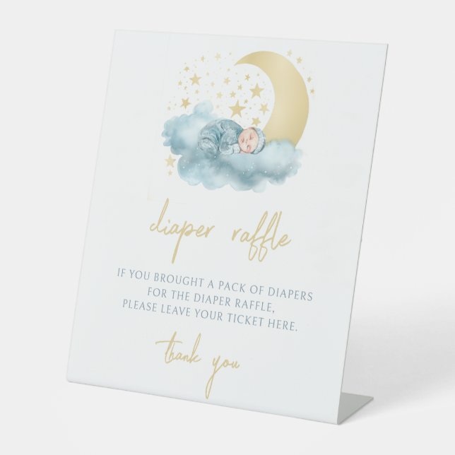 Expositor En L Twinkle star oro baby ducha diaper raffsign (Anverso)