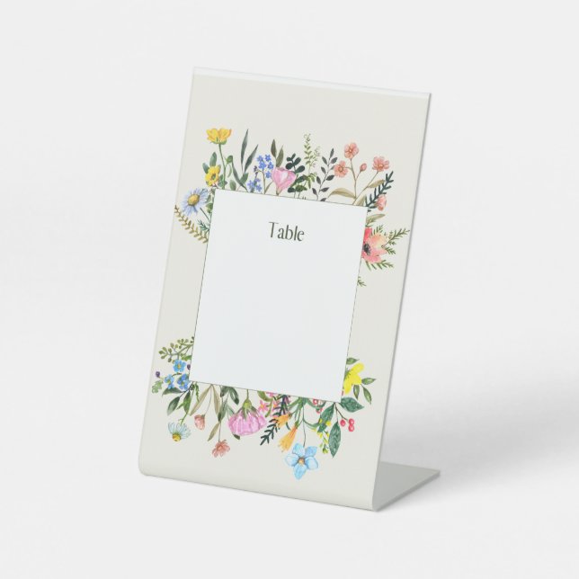 Expositor En L Ubicación del número de tabla de personalizable (Anverso)