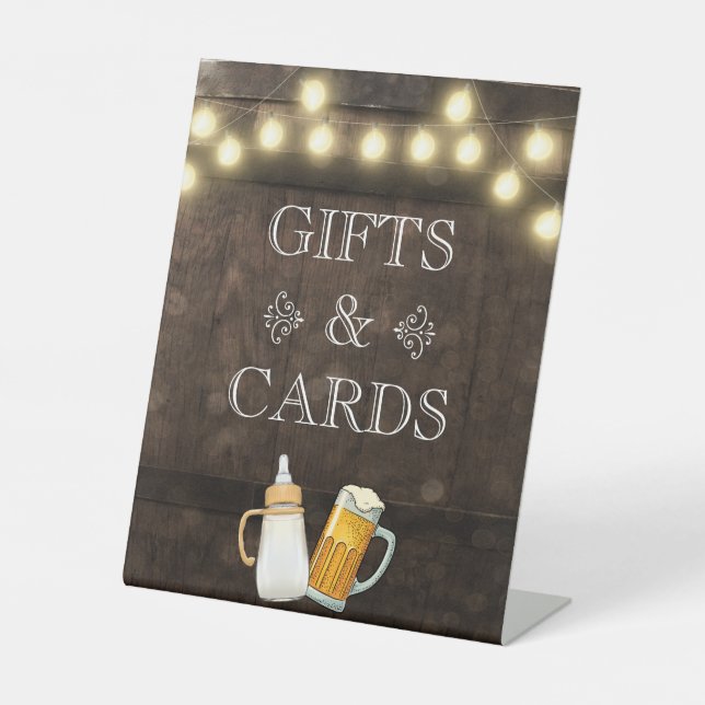 Expositor En L Un bebé está preparando regalos y tarjetas de Baby (Anverso)