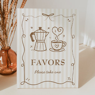 Expositor En L Un bebé prepara café Baby Shower favorece el Rótul