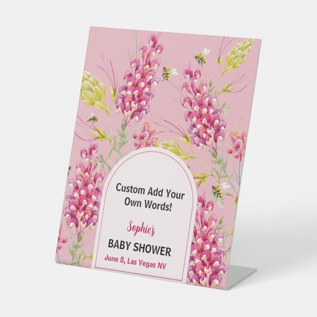 Expositor En L Un dulce Rótulo de abeja palabras Personalizados (Anverso)