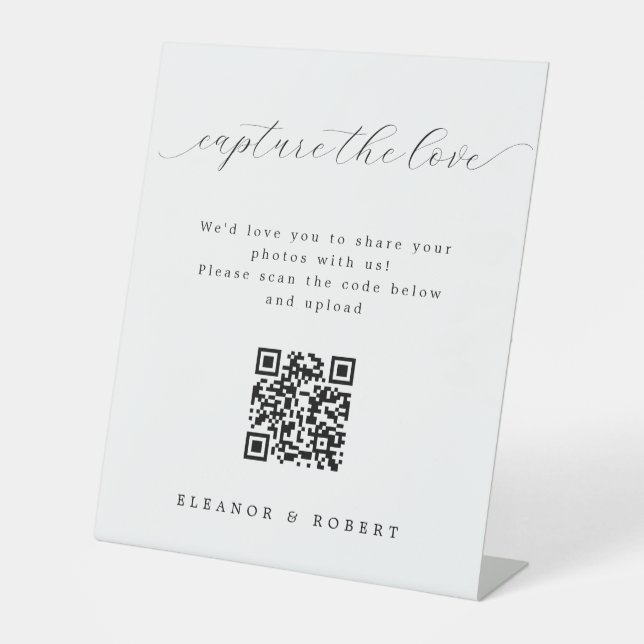 Expositor En L Un guión elegante captura el Boda de código QR de  (Anverso)